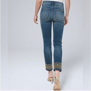 WHBM The Slim Crop Midrise Jeans with Beaded Hem